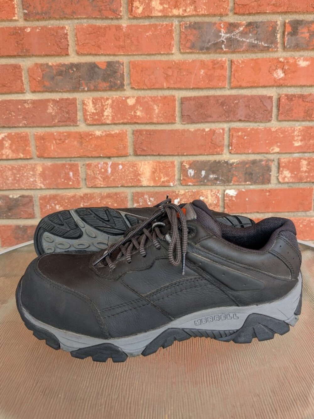 Mens Merrell Moab Carbon Fiber Toe Black Leather Shoes Size 11.5